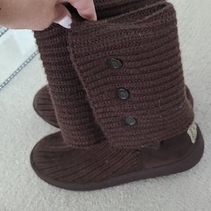 UGG Classic Cardy Knit Brown Boots